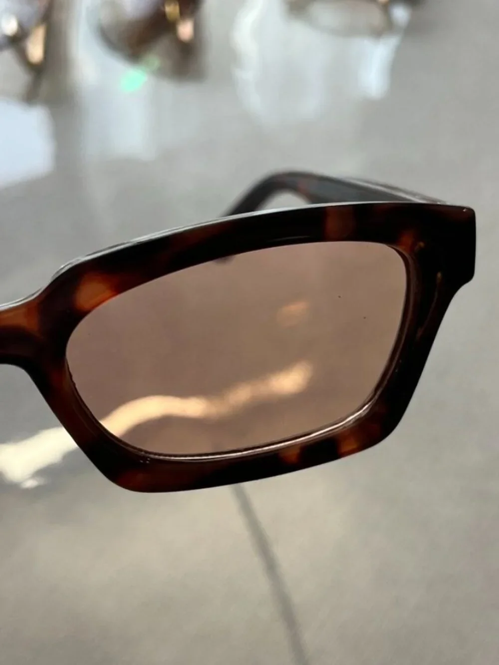 AIRE Sculptor Sunglasses Tortoise Rectangular Frame Brown Lenses